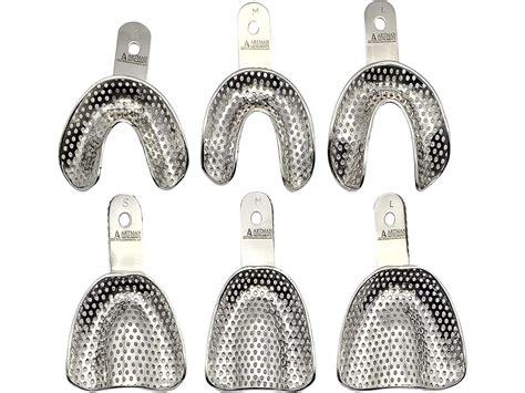 Amazon Edentulous Jaw Impression Trays Set Of 6 Perforated