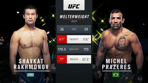 Ufc Vegas Rakhmonov Vs Prazeres Full Fight Highlights Youtube