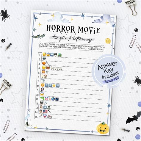 Horror Movie Emoji Pictionary Game Halloween Emoji - Etsy Canada