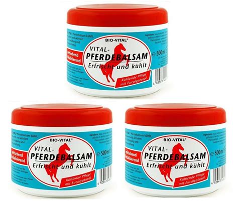 Bio-Vital Pferdebalsam Salbe Balsam Gel Sportgel Massagegel 3x500 ml ...