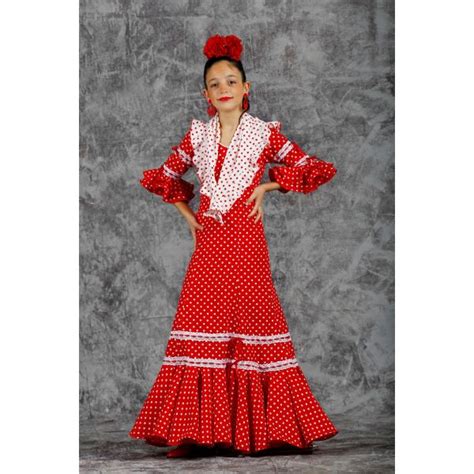 Maite Model Red Gypsy Costume For Girls Balletyflamenco Eu