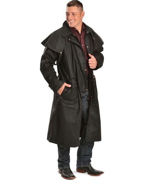 Outback Trading Co Mens Long Oilskin Duster Mens Duster Coat