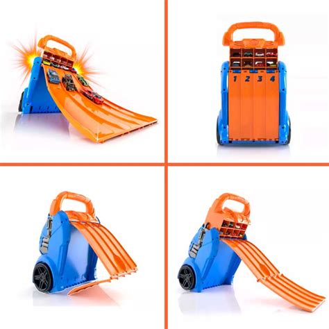 Conjunto Lançador e Pista Hot Wheels Porta Carros Fun Divirta se