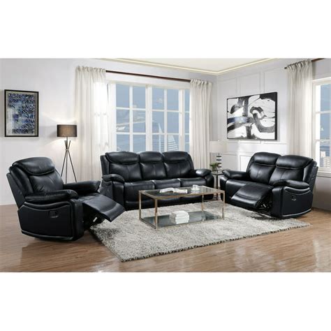 Modern Black Leather Living Room Set Cabinets Matttroy