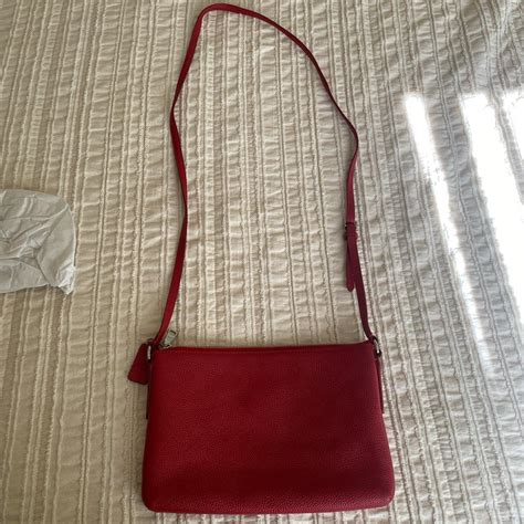 Coach Red Cross Body Purse ️ Some Small Marks But Depop