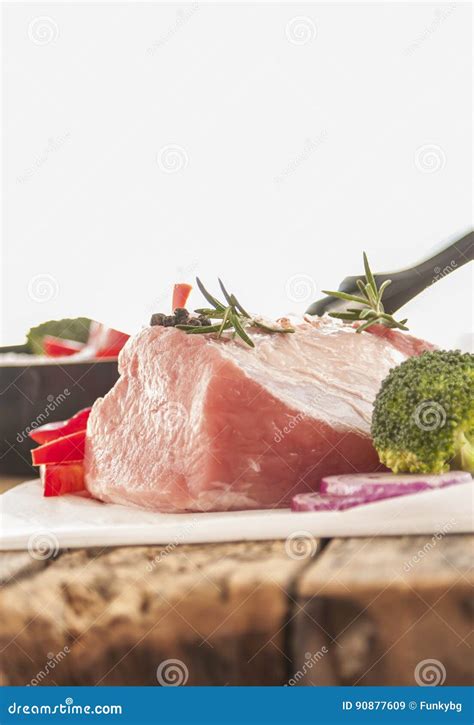 Raw Organic Boneless Pork Chops Ready To Cook Stock Image Image Of