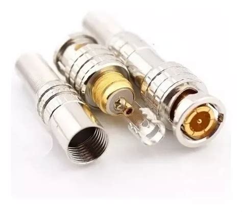 Conector Bnc Gold Mola Parafuso Cftv Unidades