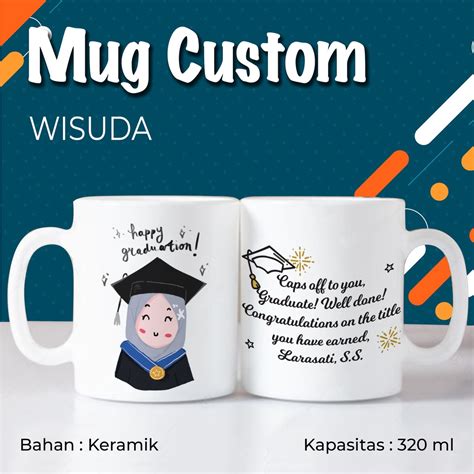 Jual Mug Custom Souvenir Wisuda Mug Keramik Import 11oz Shopee