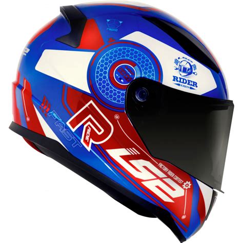 Capacete Ls Ff Stratus Blue Red White