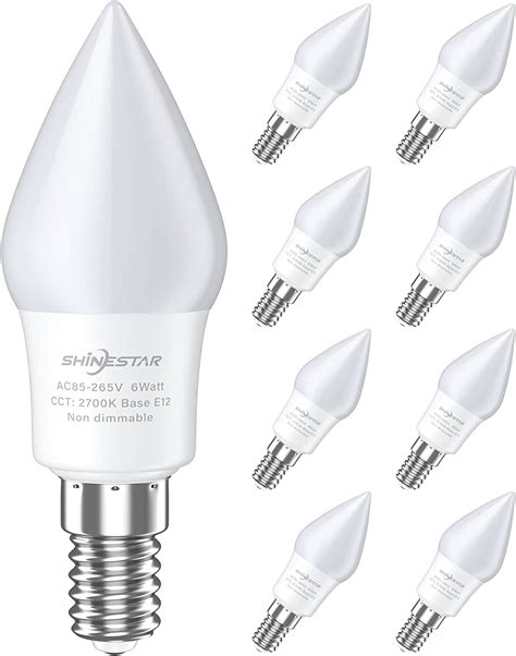 Shinestar Pack Ceiling Fan Light Bulbs V W Equivalent E Led