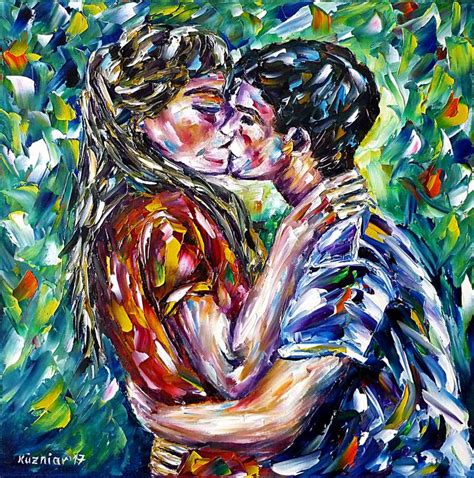 Love kiss in spring Painting by Mirek Kuzniar | Saatchi Art