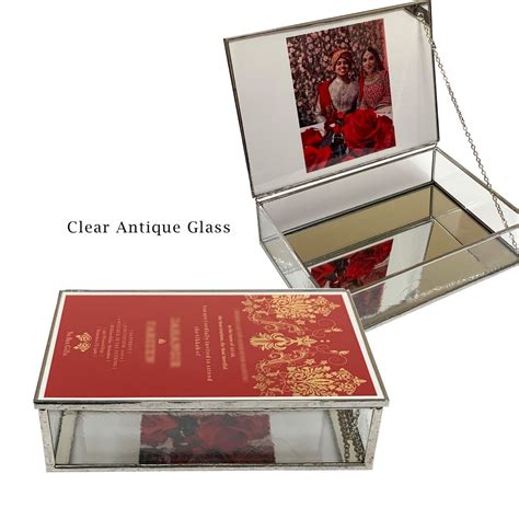 Glass Wedding Invitation Keepsake Box In Five Choices Of Clear Etsy