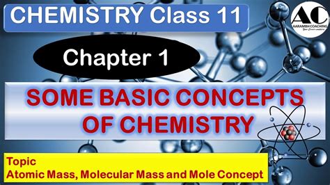 Chemistry Cbse Class 11 Chapter 1 Atomic Mass Molecular Mass And Mole Concept Youtube