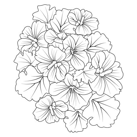 Flower Cluster Drawing Easy Flower Coloring Pages Cute Flower Coloring