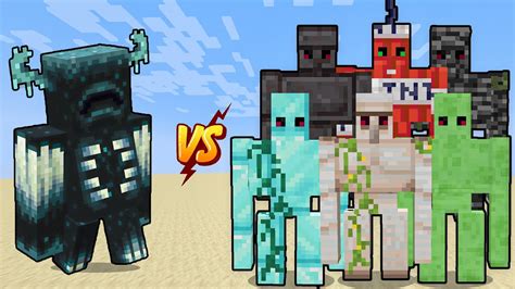 Warden Vs All Golems Minecraft Mob Battle Youtube