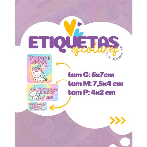 Etiquetas Escolares Personalizadas Kit Essencial 70 Etiquetas