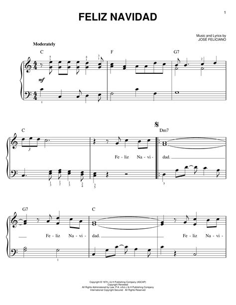 Feliz Navidad por Michael Bublé Partituras para Piano Fácil en Sheet