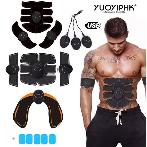 Ems estimulador muscular elétrico abs abdominal quadril massagem