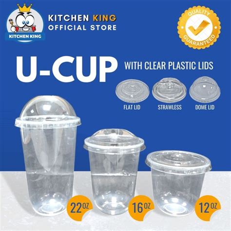 U Cup Plastic Pp Milk Tea Cups Oz Oz Oz Pcs Flat Lid