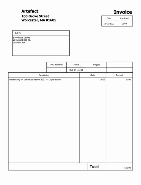 Australian Invoice Template Word