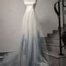 Hand Painted Chiffon Wedding Dress Hand Painted Ombre Wedding Dress