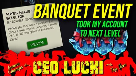 Banquet Event My First Abyss Nexus Crystal Insane Luck MCOC