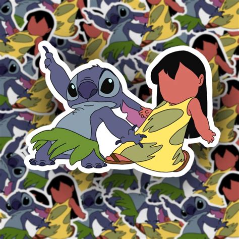 Lilo And Stitch Hula Dance Waterproof Sticker Etsy