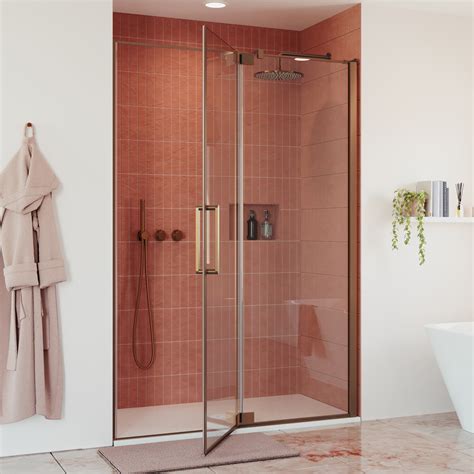 Crosswater Optix 10 Pivot Shower Door With Inline Panel And Optional