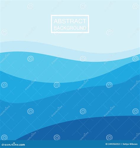 Blue Wave Vector Abstract Background Flat Design Stock Illustration