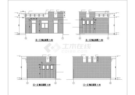 某地区公园公厕及管理室砖混结构方案设计施工cad图纸其他砌体结构土木在线