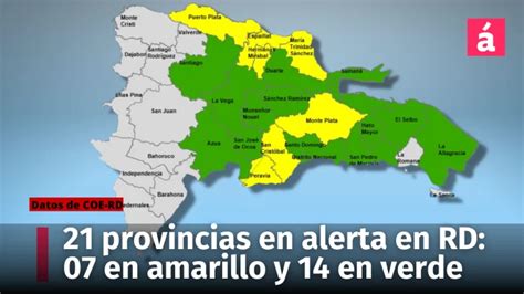 COE y Onamet varían las alertas en las provincias de la República