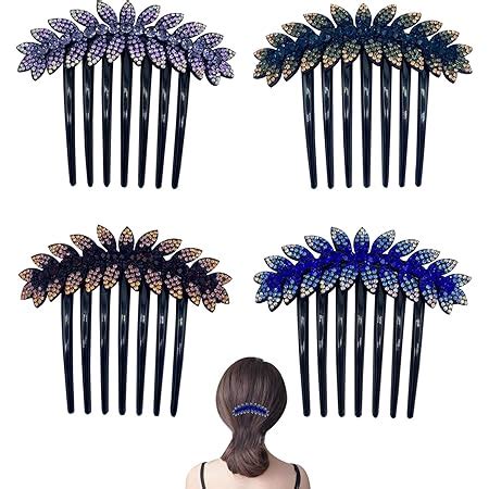 Amazon Kuuguu Pcs Women Flower Hair Comb Pins Rhinestone Slide