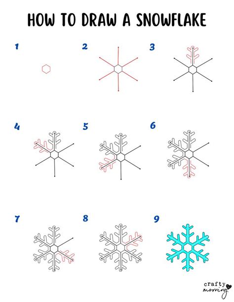 How to Draw a Snowflake (Easy Step by Step) | Snowflakes drawing, Snowflake drawing easy, Snowflakes