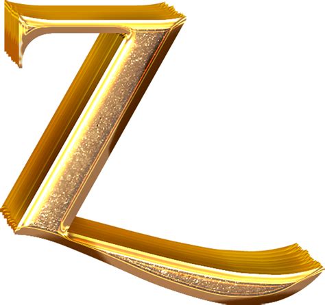 3D Gold Effect Letter Z 21054566 PNG