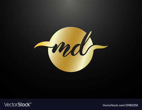 Initial Monogram Letter M D Logo Design Template Vector Image