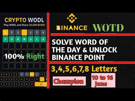 Binance World Championship Wotd Binance New Wodl Answer Today All