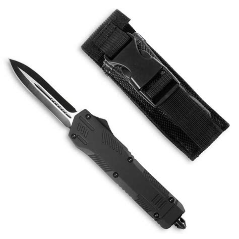 Armed Force Tactical Black Automatic Otf Knife And Sheath