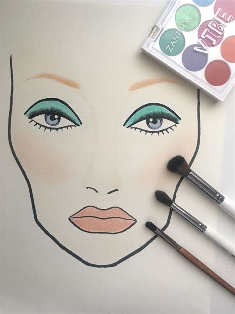 60 Makeup Face Chart 60s Makeup Makeup Face Charts Make Up