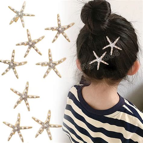 Sweet Starfish Hair Clips Elegant Sea Star Hairpins For Women