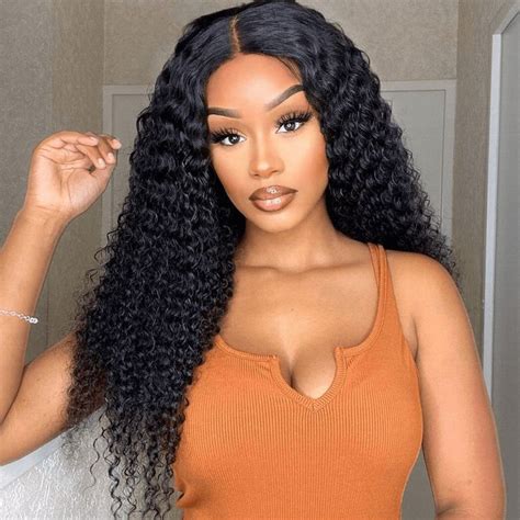 Pre Cut Lace Wear Go Glueless Wig Kinky Curly Hair Color Kinky Curly