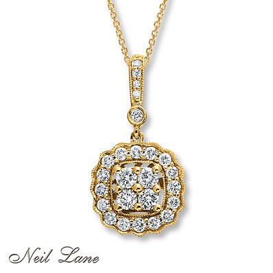 Kay Jewelers Diamond Necklace 1/2 ct tw Round-cut 14K Yellow Gold ...