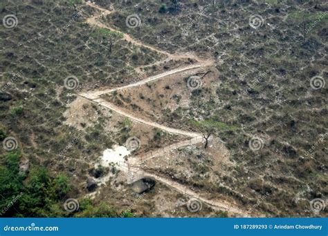 Aerial View Of Zig Zag Road Pattern At Nainital Abstract Photography