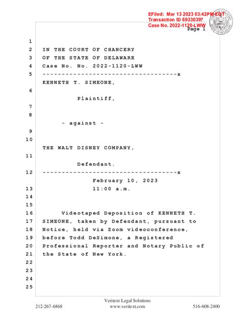 Fillable Online In The Court Of Chancery Of The State Of Fax