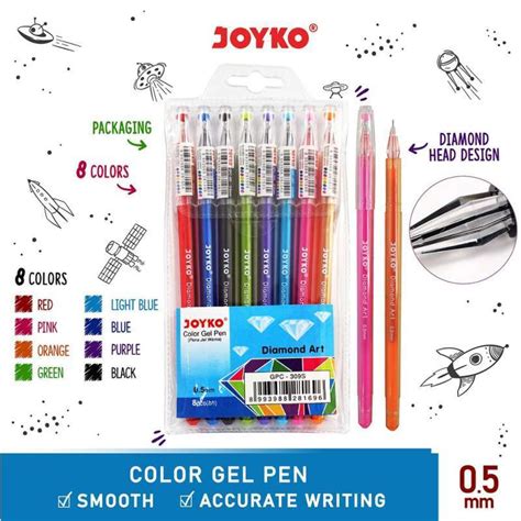 Jual Nokida Pulpen Gel Color Joyko GPC 309S 8 Warna Ballpoint Pena