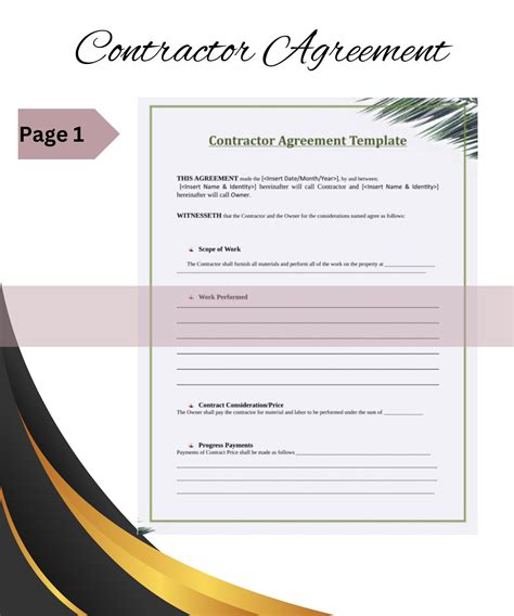 Contractor Agreement Template, Contract Template, Construction Template ...