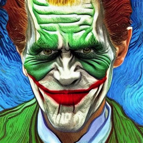 Painting Of Willem Dafoe As The Joker By Vincent Van Stable