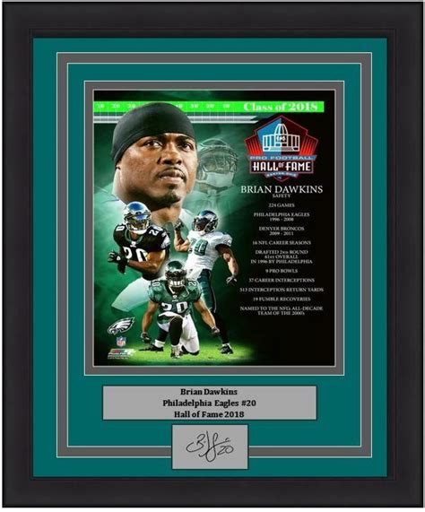 Brian Dawkins Hall Of Fame Eagles Engraved Autograph Nfl Football