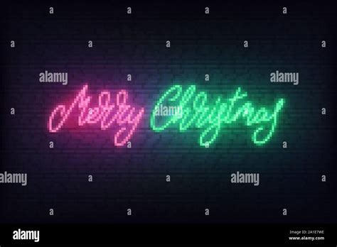 Merry Christmas Neon Glowing Lettering Sign For Xmas Online Promotion