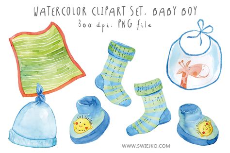 Watercolor Baby Set Baby Boy Illustrations On Creative Market