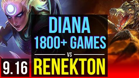 Diana Vs Renekton Top 17m Mastery Points 1800 Games Rank 11